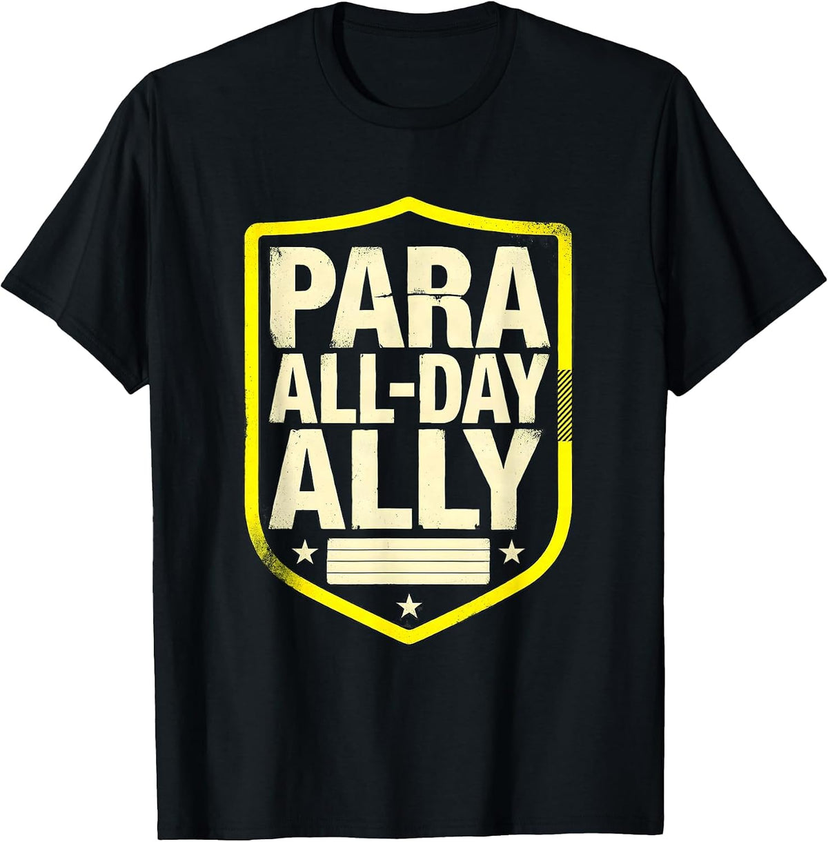 Men's Para All-Day Ally Stencil Graphic Teacher's Aide T-Shirt - Black
