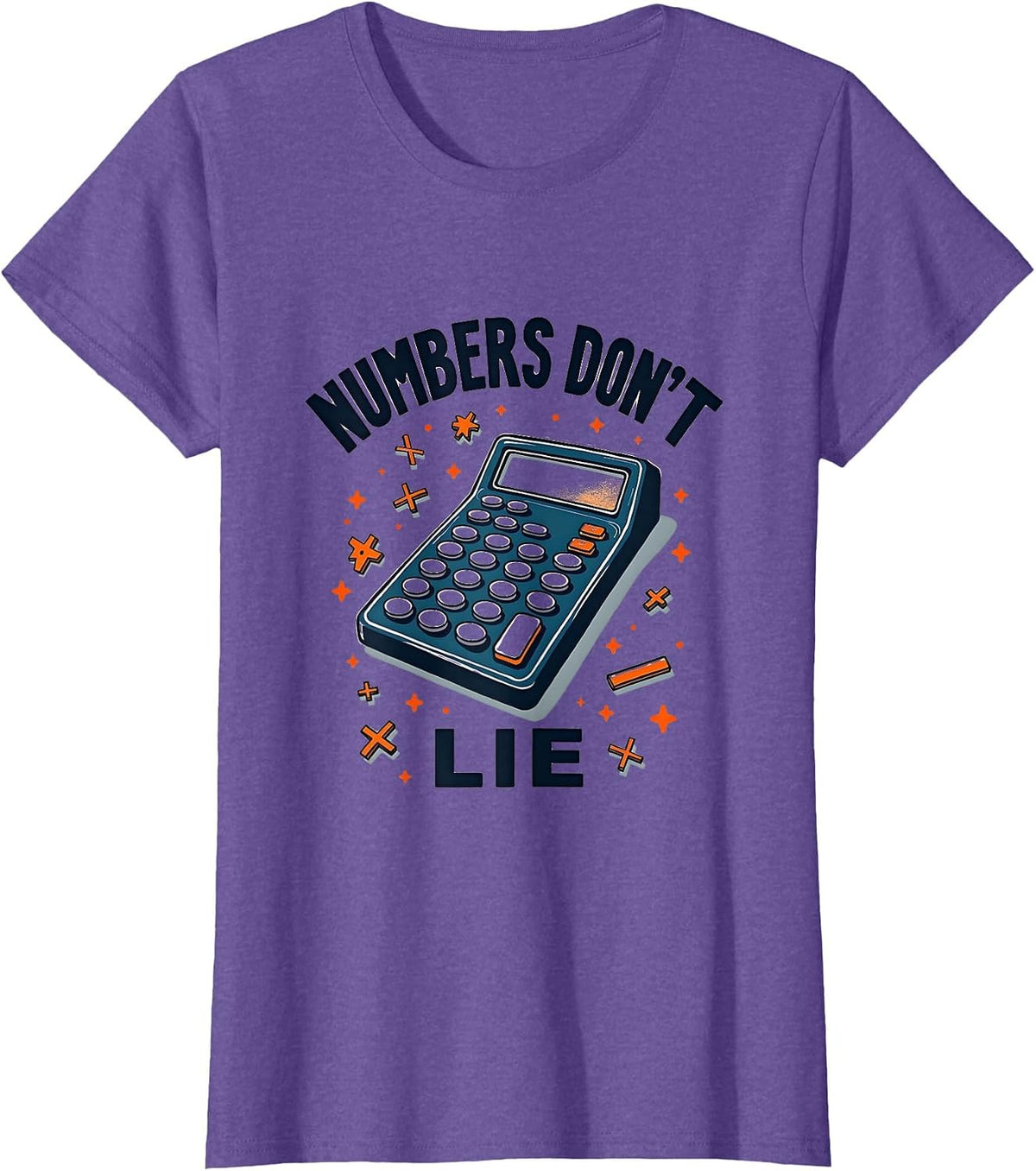 Numbers Don't Lie Math Lover Design T-Shirt - Purple Heather