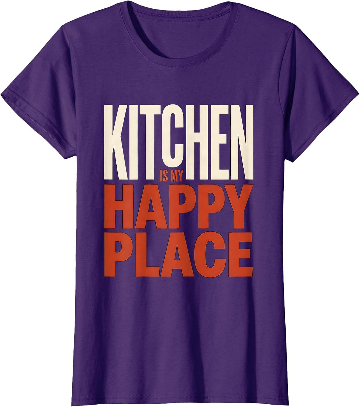 Women's Kitchen Is My Happy Place Chef Design T-Shirt - Purple