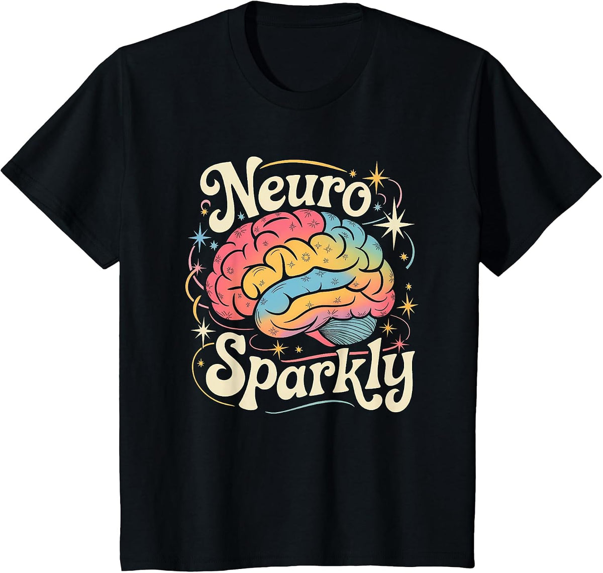 Neuro Sparkly Autism Awareness Neurosparkly Neurodiversity T-Shirt - Black