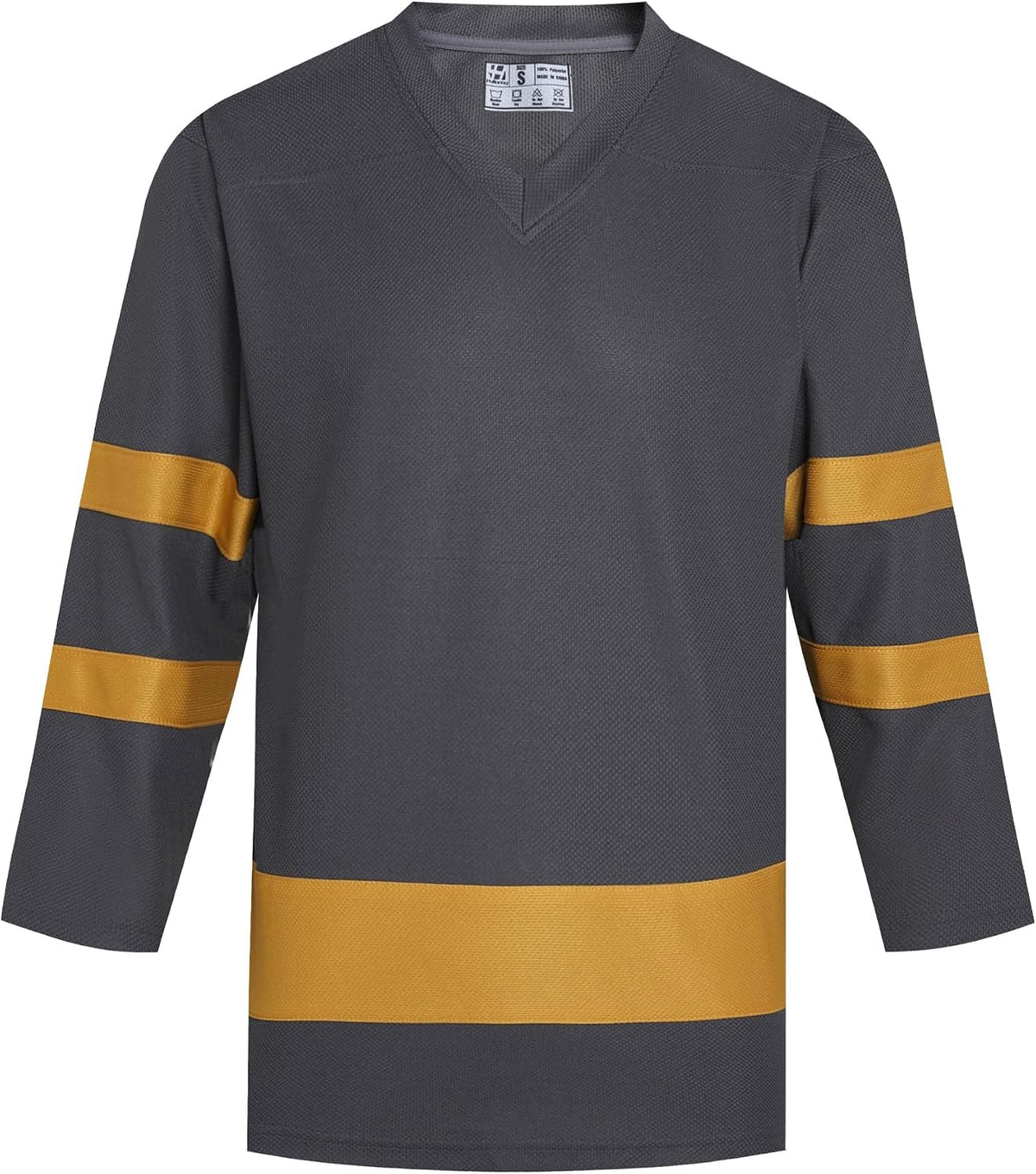 Blank Men's Ice Hockey Jerseys for Adult Unisex Authentic Team Game Shirts Long Sleeve Sports Fan Tops - Dark Gray