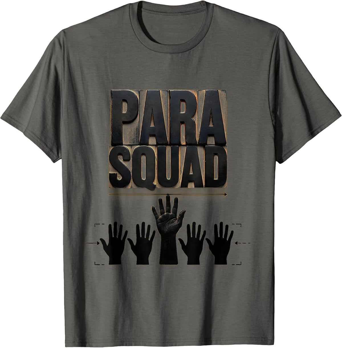 Men's Para Squad Paraprofessional Teacher Aide Appreciation Gift T-Shirt - Asphalt Grey