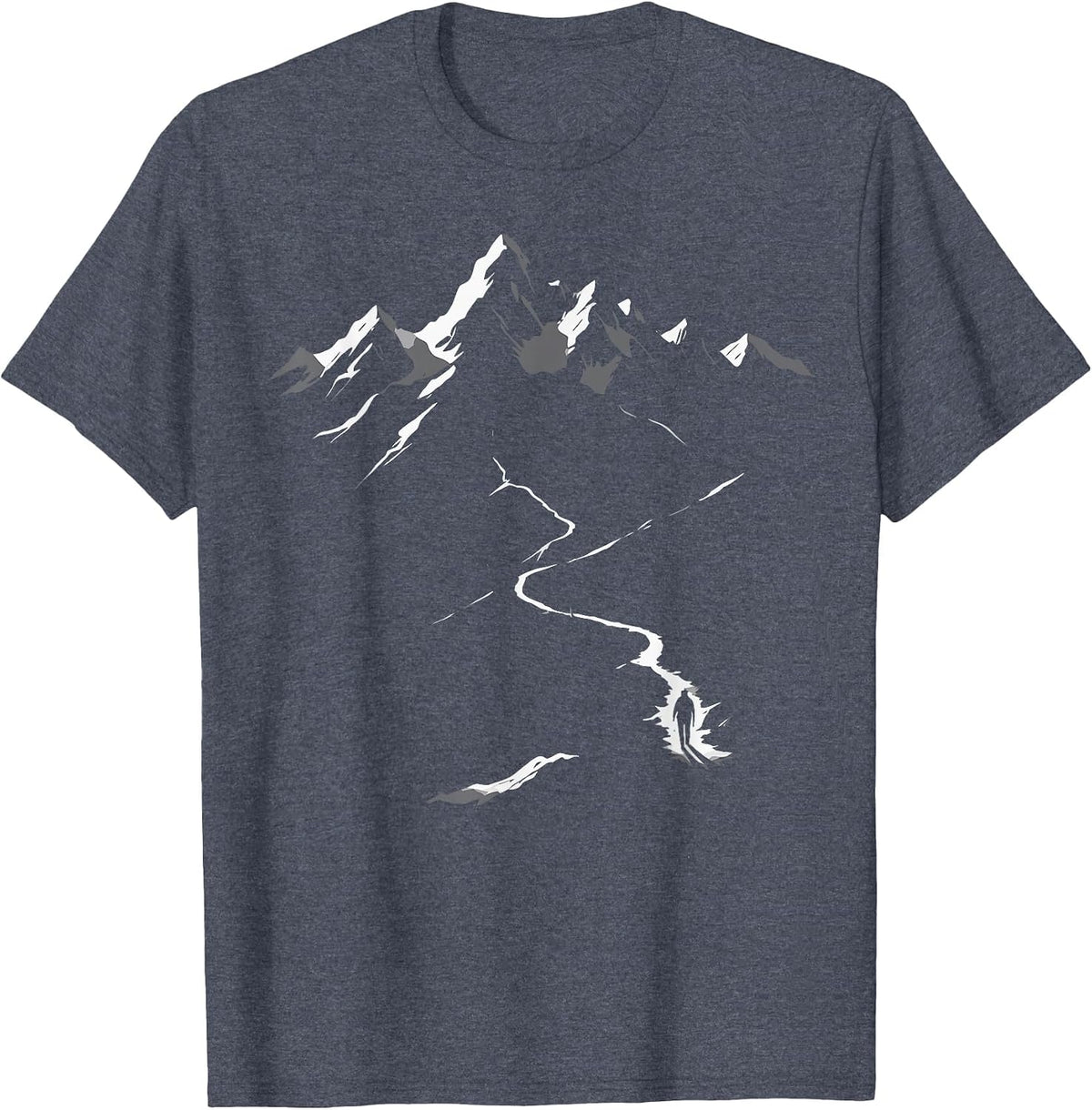Minimalist Hiking Mountain Climbing Simple Hiker T-Shirt - Heather Blue