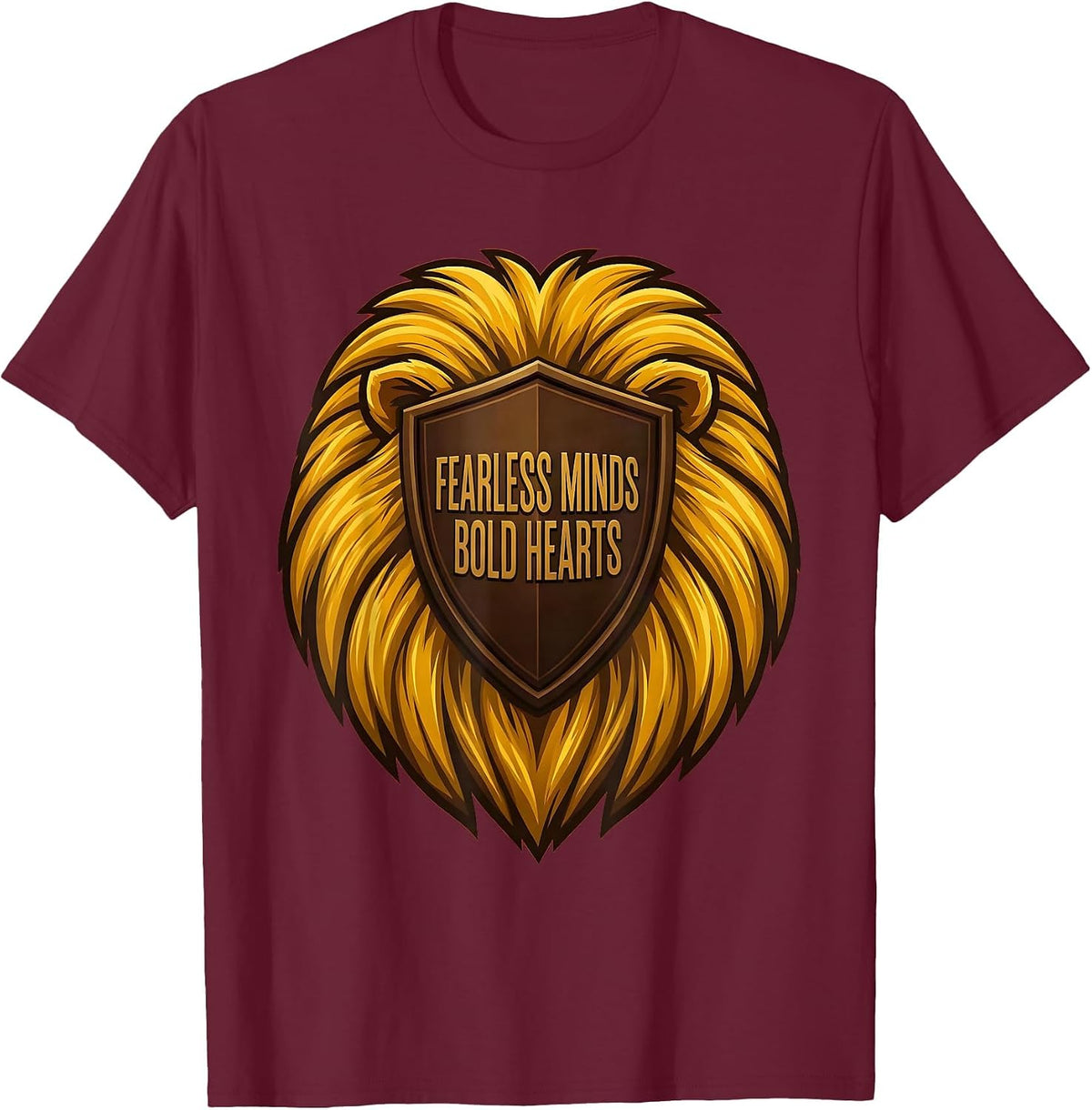 Isibindi House Fearless Minds Bold Hearts Design T-Shirt - Burgundy