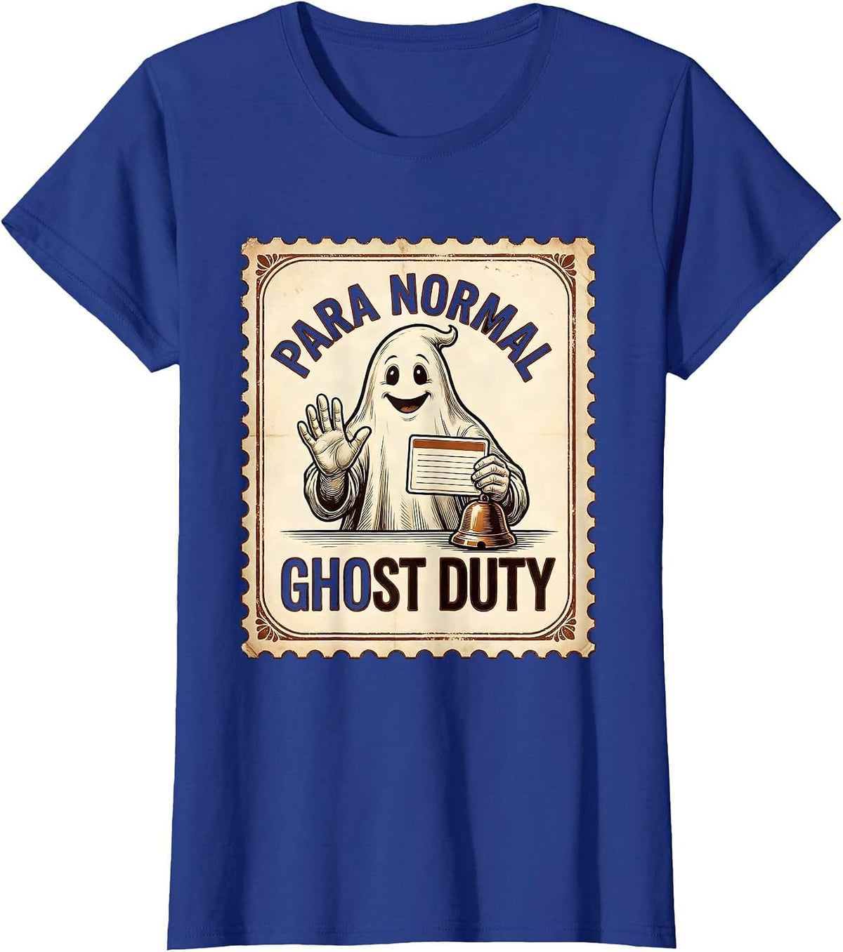 Women's Para Normal Ghost Duty Funny Paraprofessional Halloween T-Shirt - Royal Blue