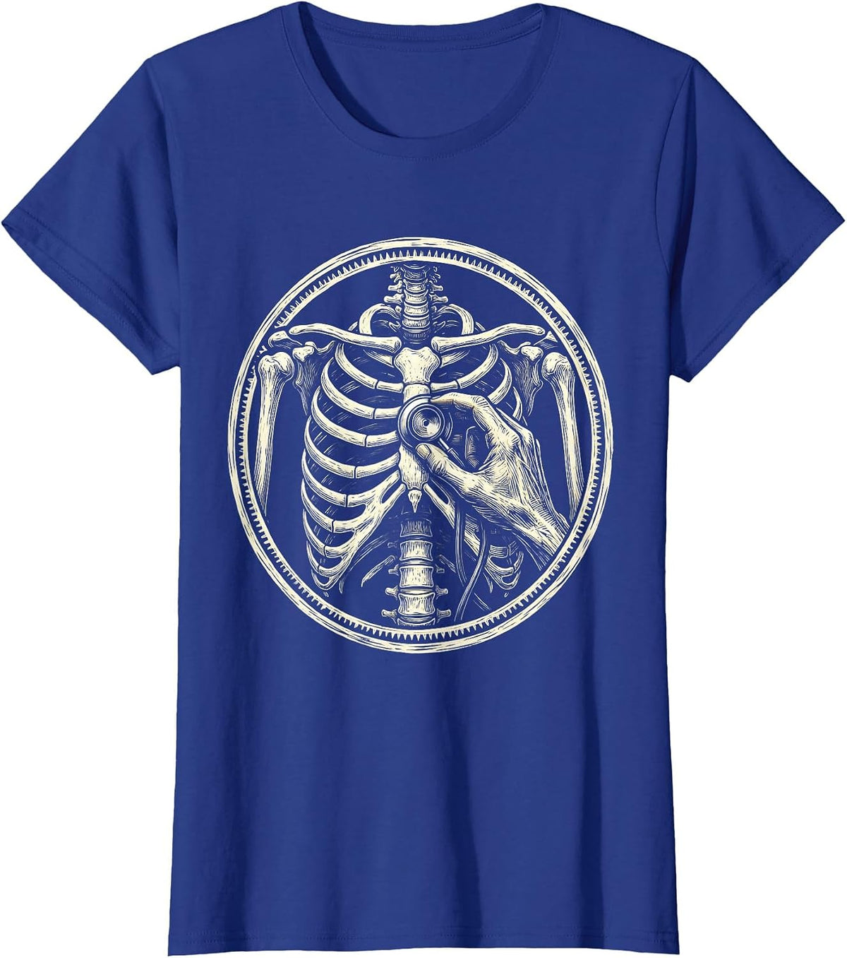 Women's Medical Assistant Stethoscope X-Ray Graphic T-Shirt - Royal Blue