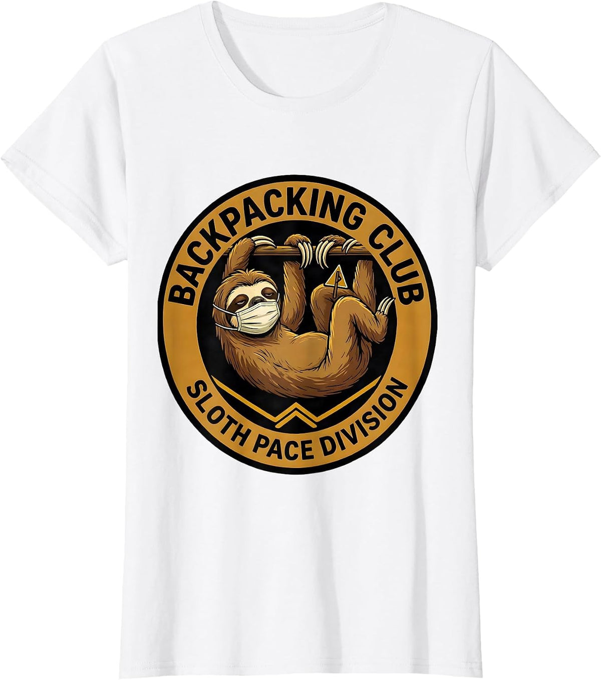 Women's Backpacking Club, Sloth Pace Division Funny Sloth Lover T-Shirt - White