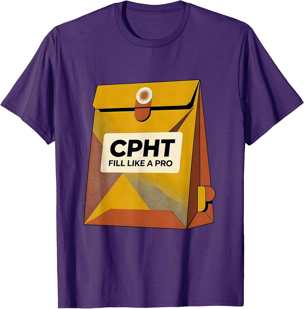 CPhT, Fill Like A Pro Midcentury Modern Pharmacy Technician T-Shirt - Purple