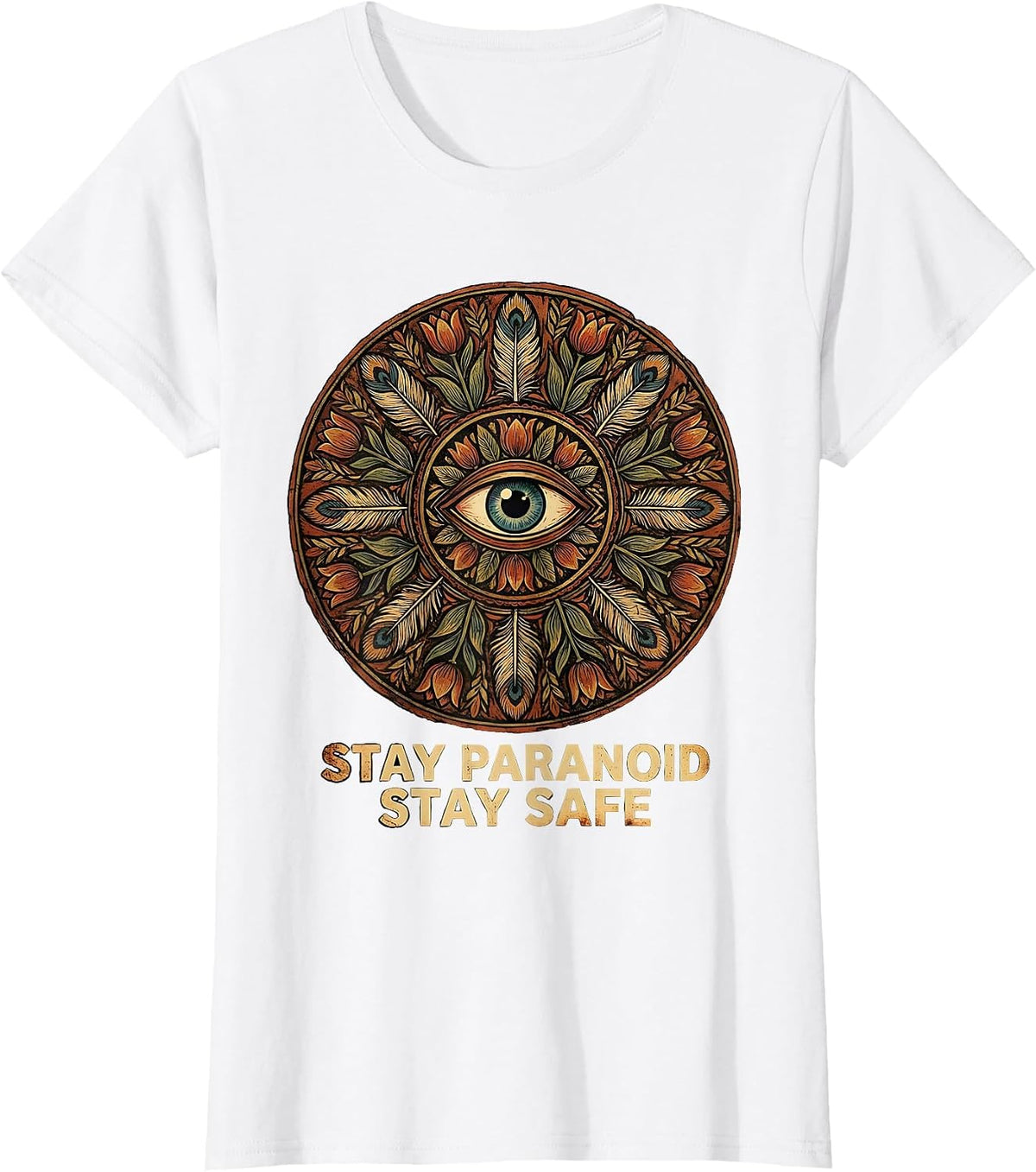 Stay Paranoid Stay Safe Cybersecurity Design T-Shirt - White