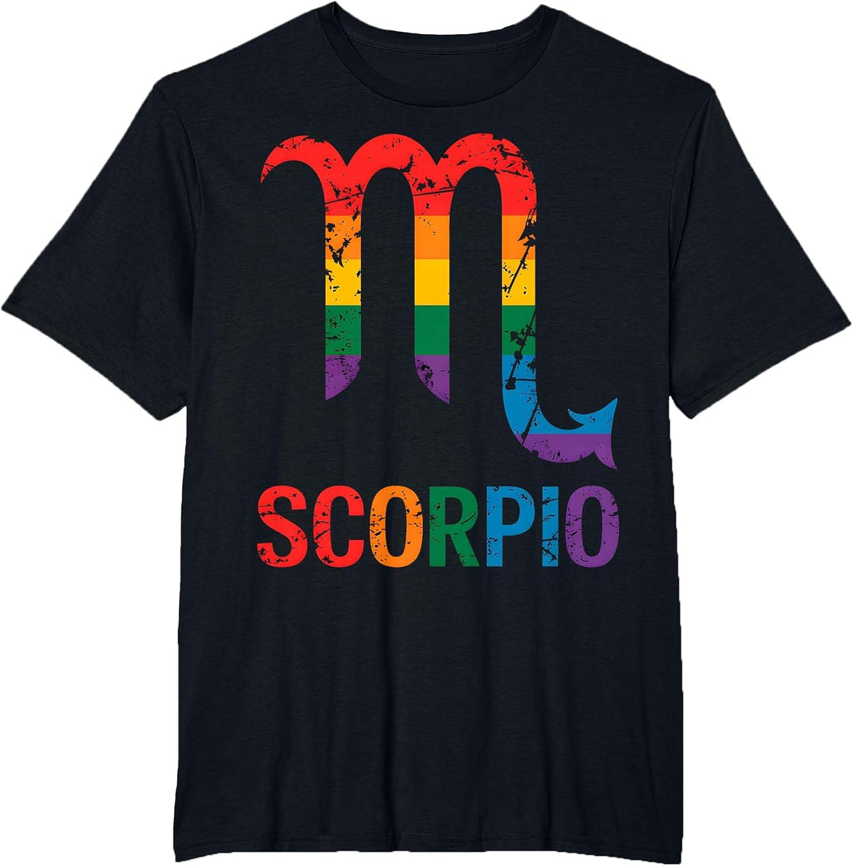 Scorpio LGBT Pride Zodiac Sign T-Shirt - Black
