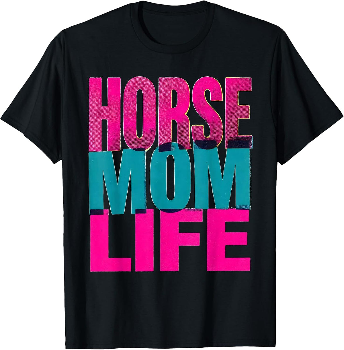 Men's Horse Mom Life Equestrian Design T-Shirt - Black