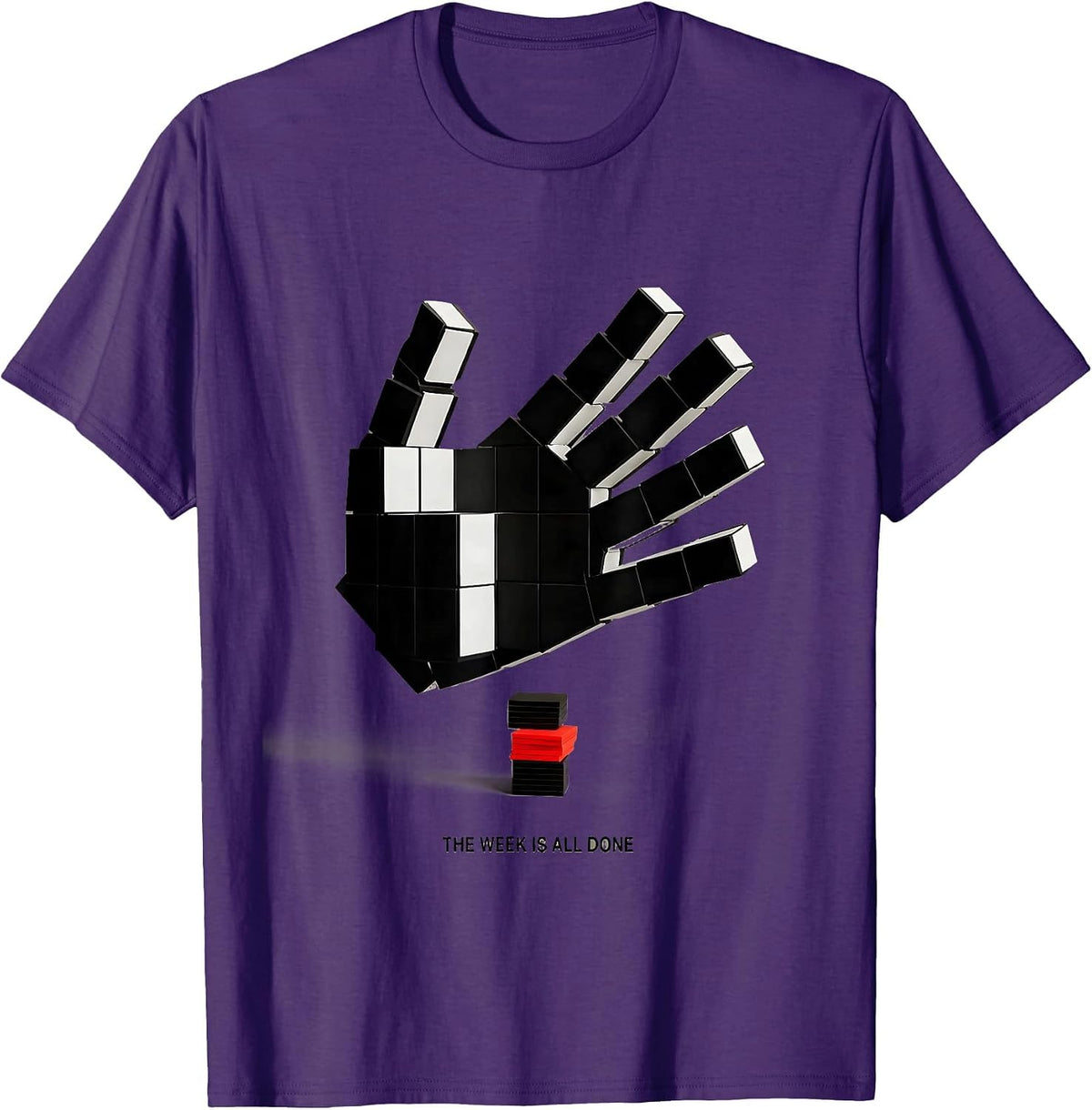 Men's The Week Is All Done Funny ASL Sign Language Teacher T-Shirt - Purple