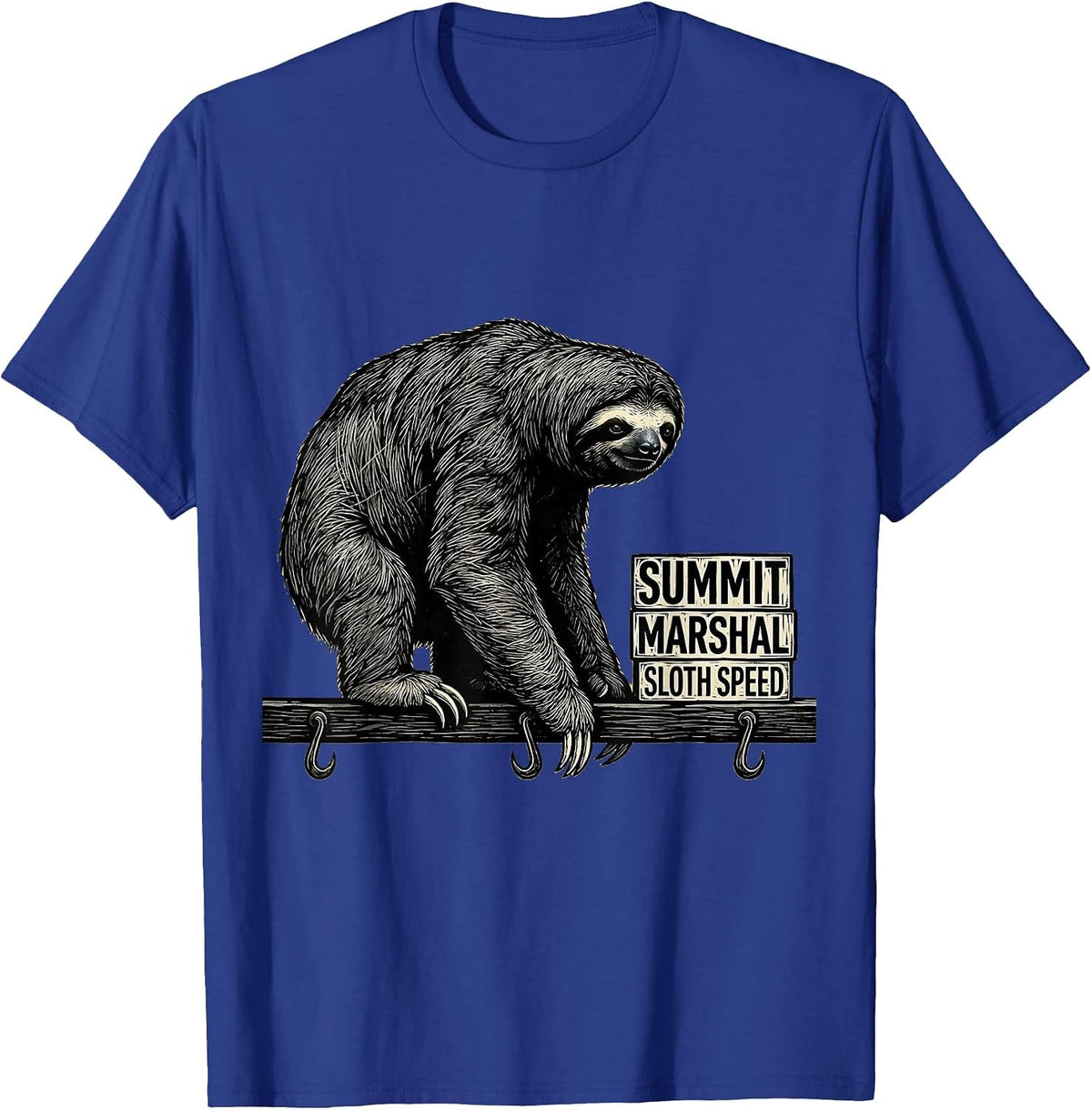 Men's Summit Marshal Sloth Speed Funny Sloth Lover Gift T-Shirt - Royal Blue