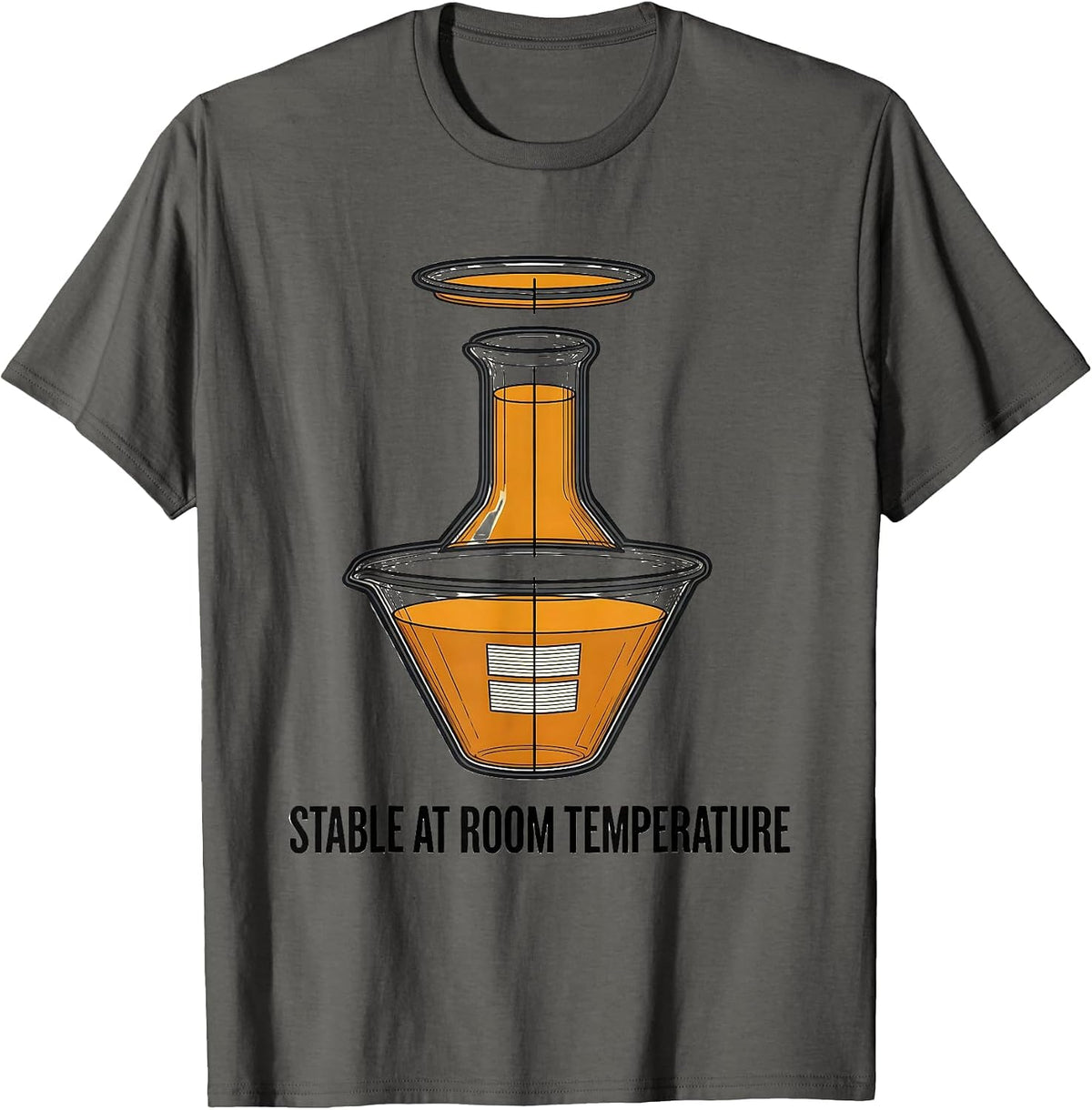 Stable At Room Temperature Funny Chemistry Science Pun T-Shirt - Asphalt Grey
