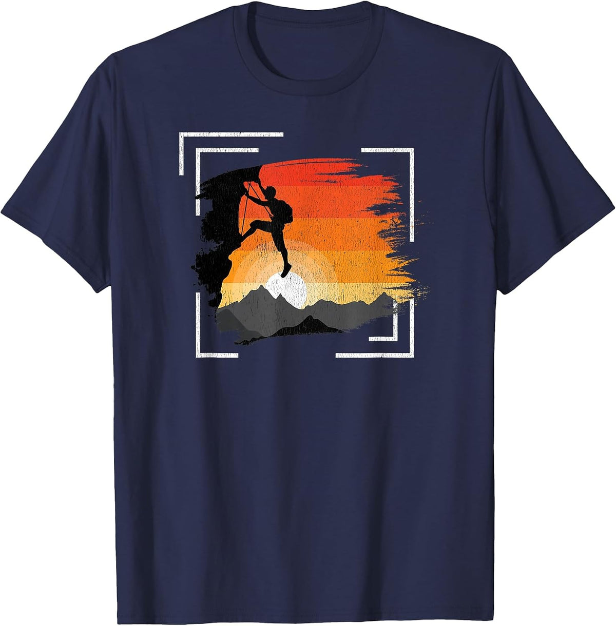 Retro Vintage Rock Climbing T Shirt Men Women Boy Girl Youth T-Shirt - Navy Blue