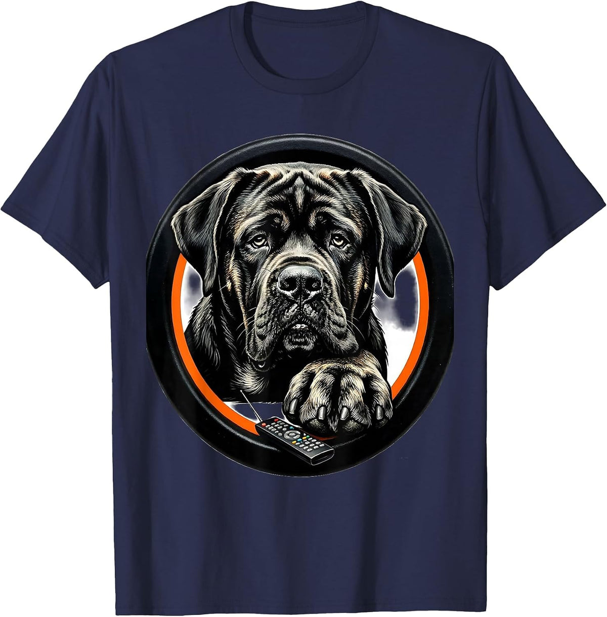 Mastiff Badge Dog Owner Humor T-Shirt - Navy Blue