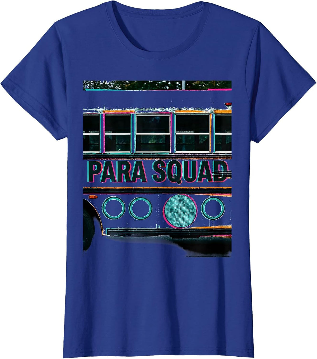 Women's Para Squad Risograph Paraprofessional Teacher Appreciation T-Shirt - Royal Blue