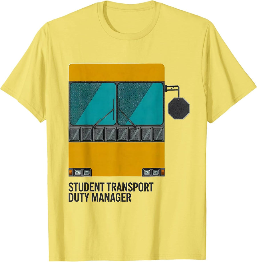 Men's Student Transport Duty Manager Funny School Bus Driver T-Shirt - Lemon Yellow