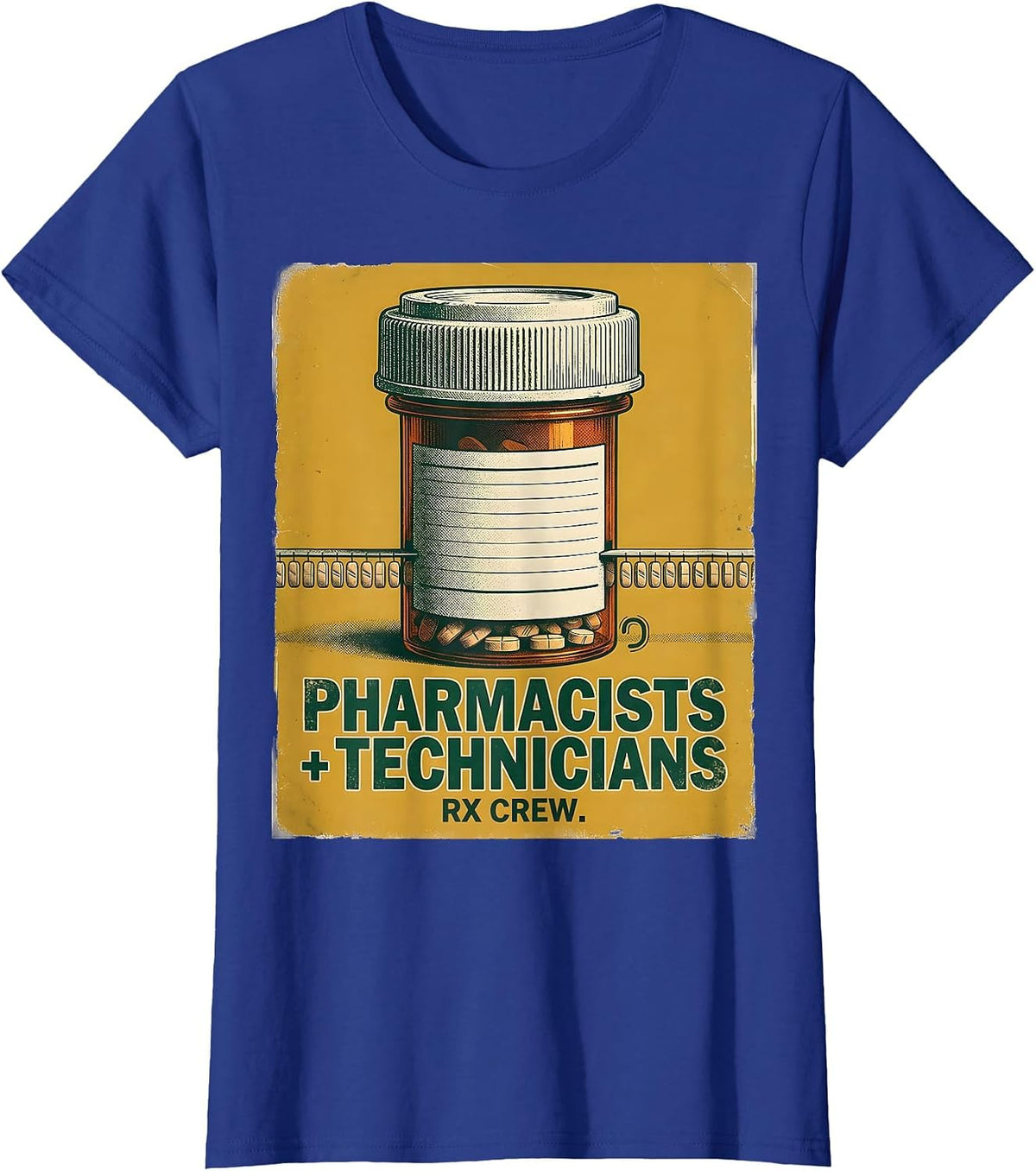 Women's Pharmacists + Technicians, Rx Crew Vintage Pharmacy Squad T-Shirt - Royal Blue