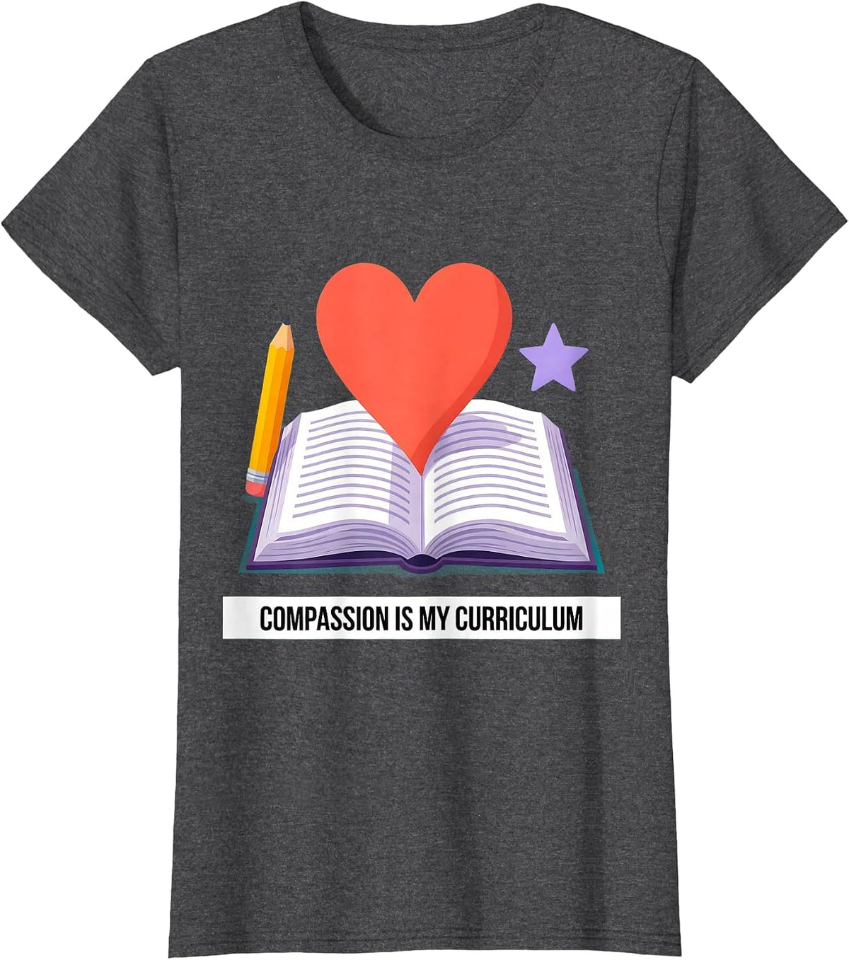 Women's Compassion Is My Curriculum Paraprofessional T-Shirt - Dark Heather Grey