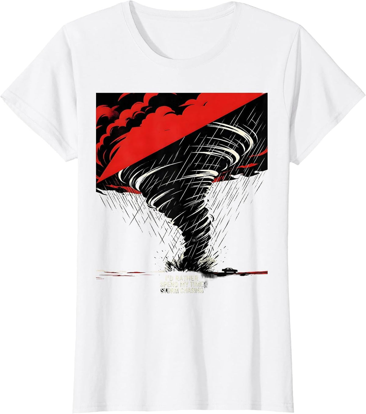I'd Rather Spend My Time Storm Chasing Funny Meteorology T-Shirt - White
