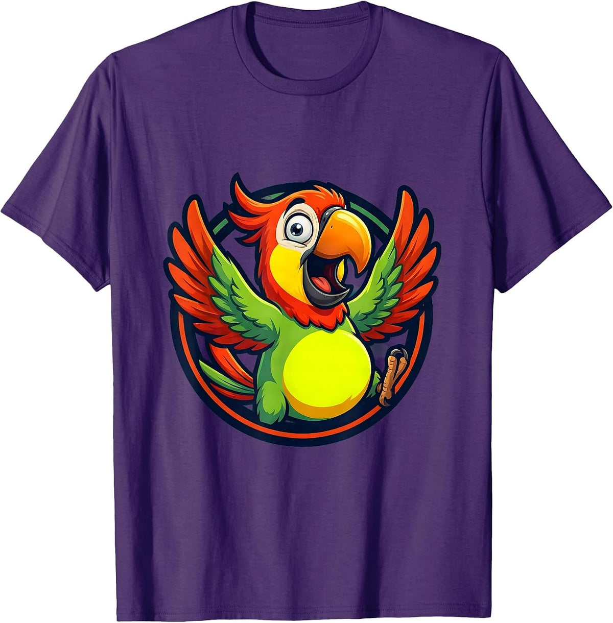 Funny Parrot Spilling Secrets to Wrong Person T-Shirt - Purple