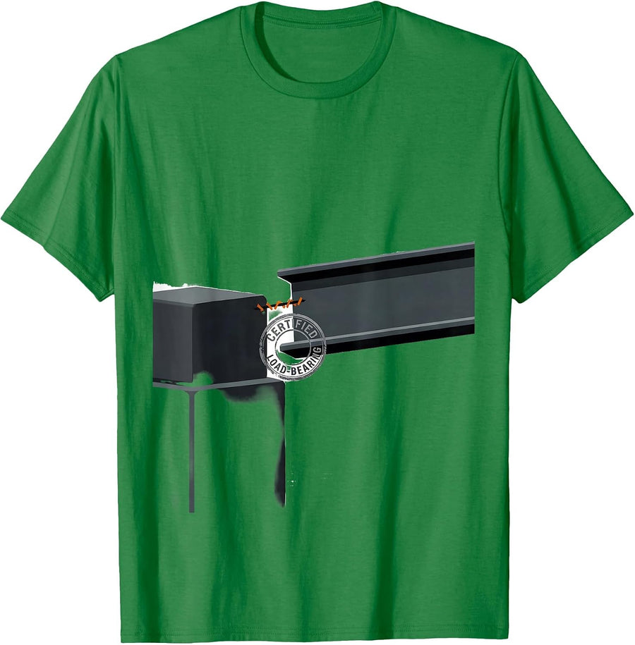Men's Certified Load-Bearing Editorial Conceptual Welder Metal T-Shirt - Kelly Green
