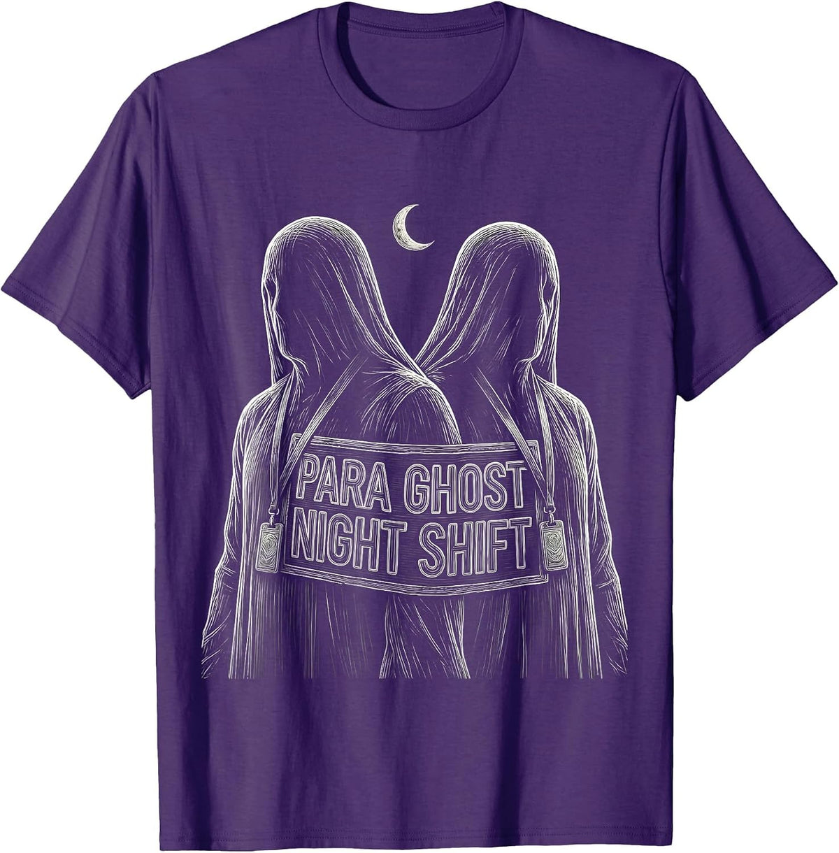 Men's Para Ghost Night Shift Funny Paraprofessional Halloween T-Shirt - Purple