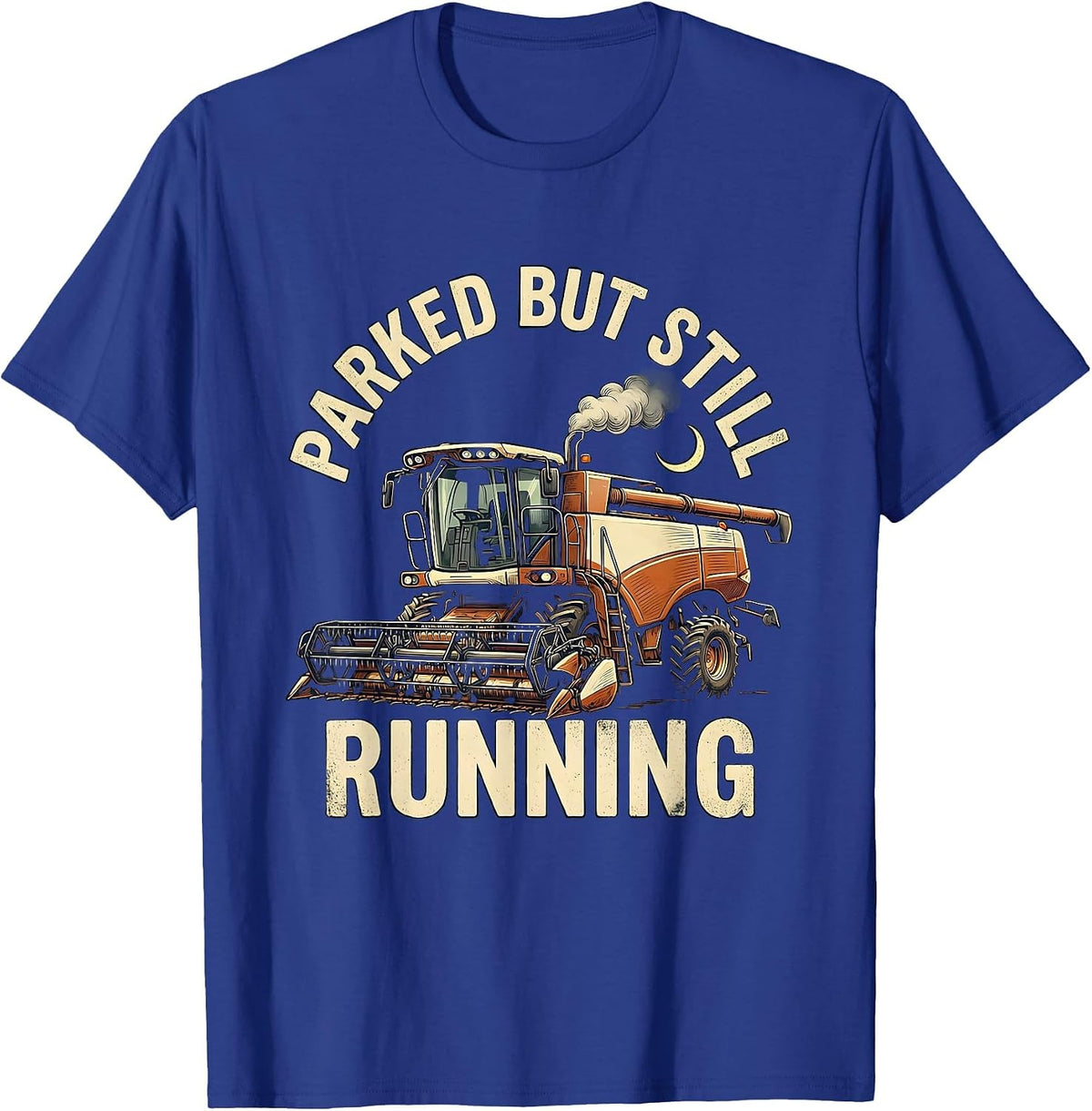 Men's Parked But Still Running Vintage Combine Harvester Farmer T-Shirt - Royal Blue