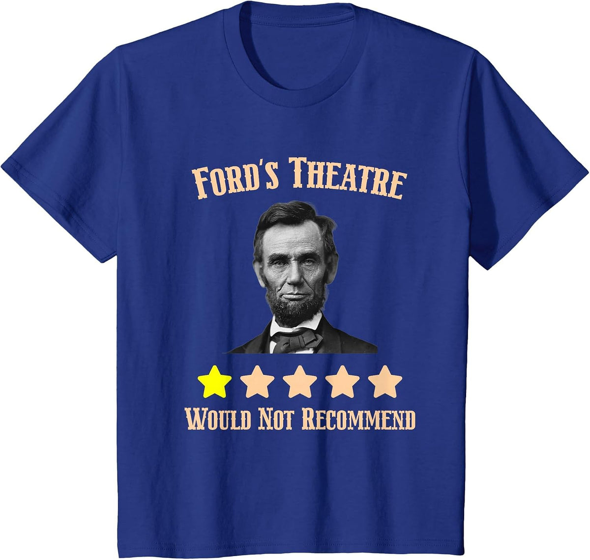Retro Abraham Lincoln Ford's Theatre Would Not Recommend T-Shirt - Royal Blue
