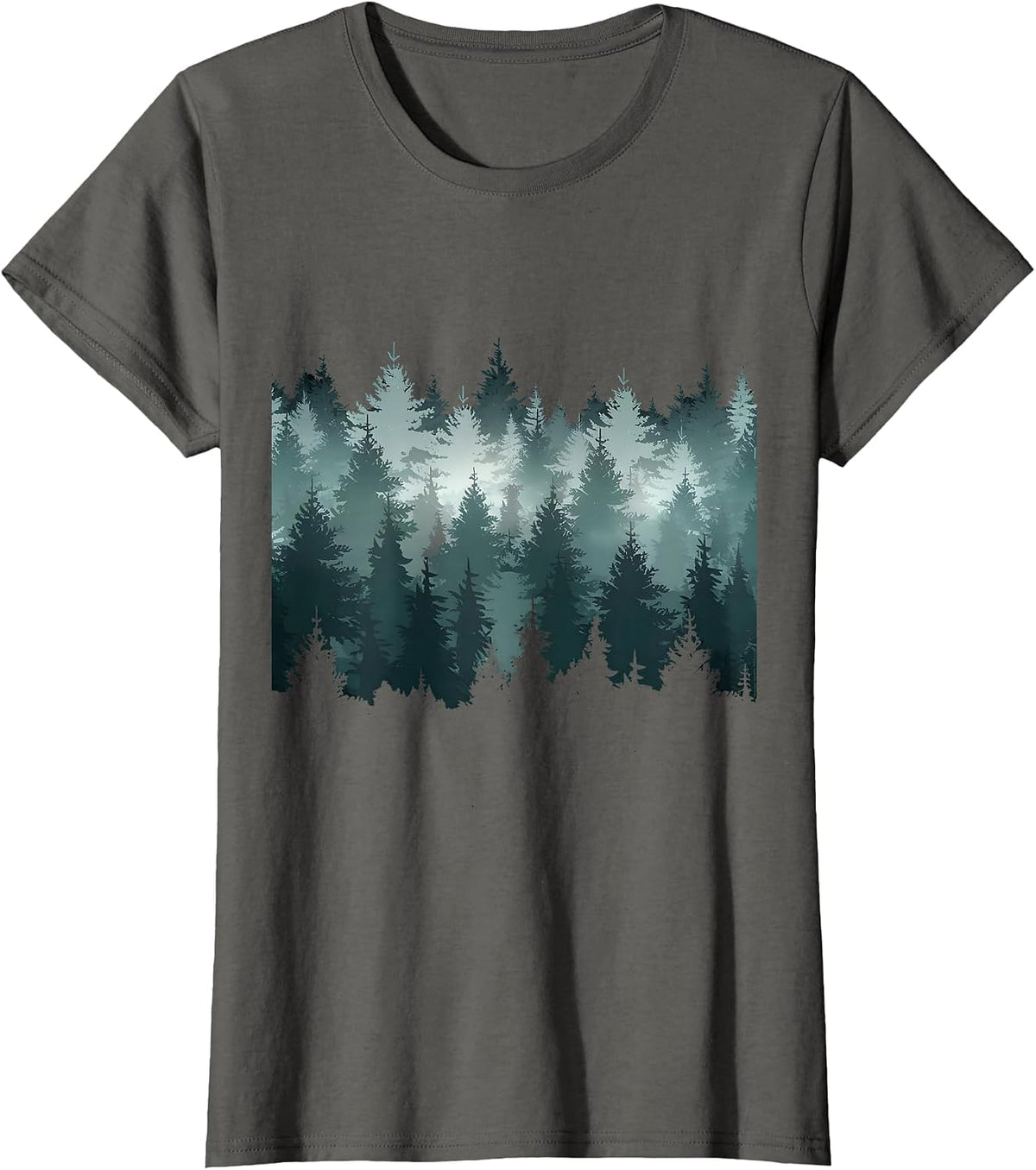 Trees Nature Mountains Adventure Outdoor Wildlife Forest T-Shirt - Asphalt Grey