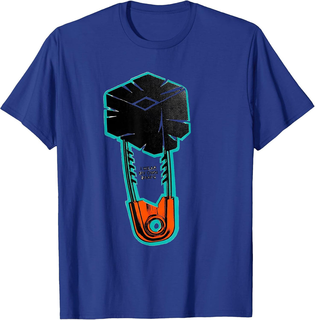 I Wear My Own Shape Risograph Bold Hustle Statement Graphic T-Shirt - Royal Blue