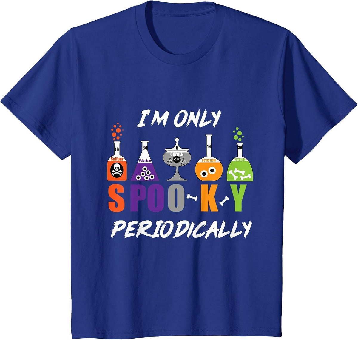 Science Halloween T-Shirt Funny Spooky Periodic Table Tee T-Shirt - Royal Blue
