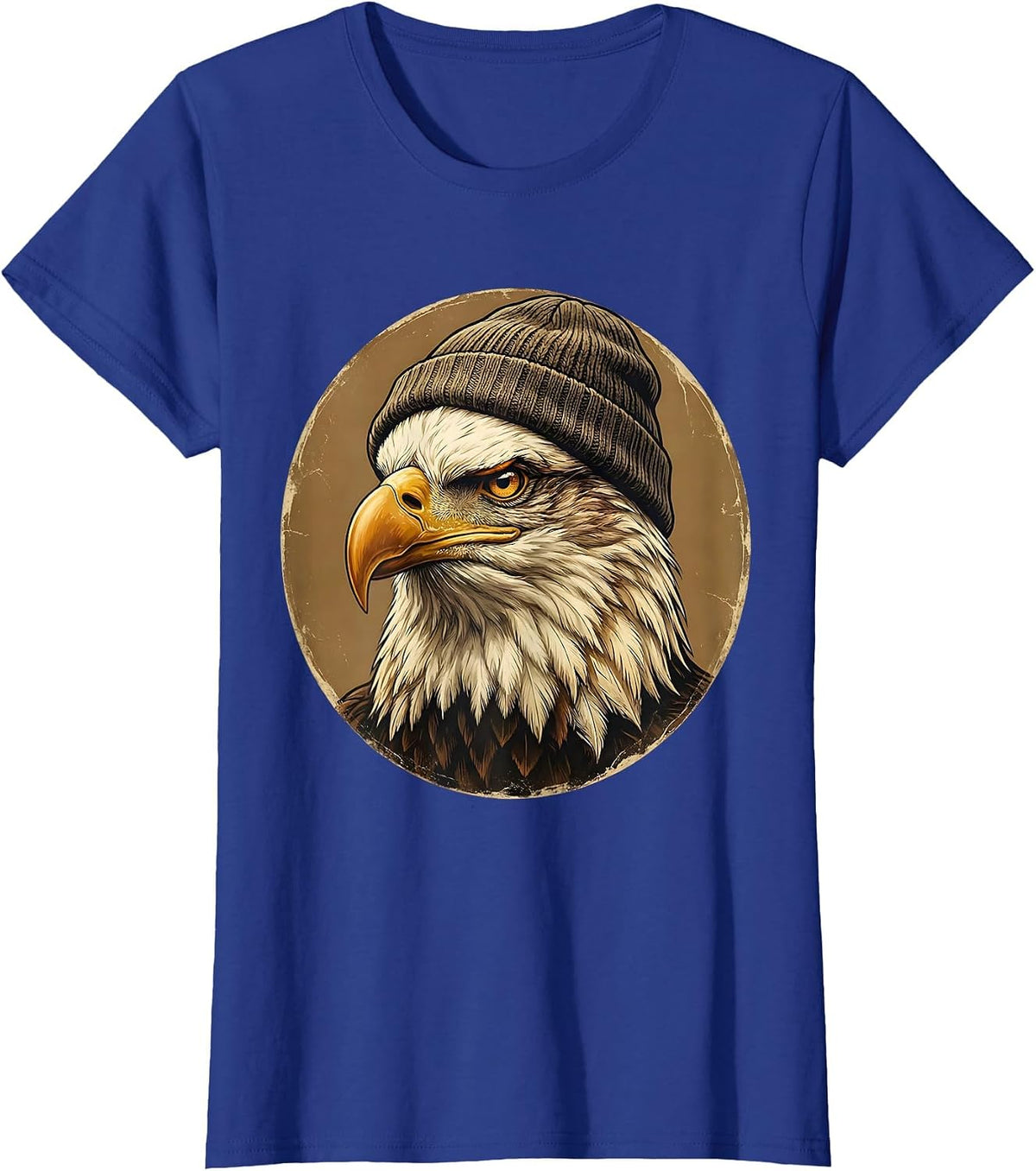 Women's Bald Eagle Portrait Vintage Eagle Lover Gift T-Shirt - Royal Blue