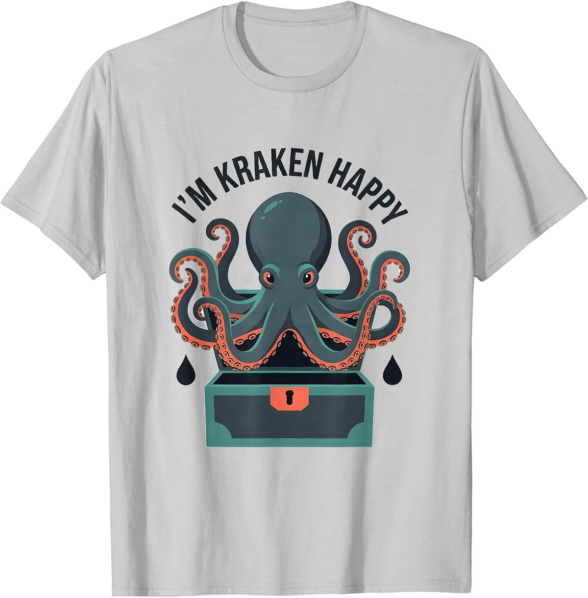 Men's I'm Kraken Happy Vintage Octopus Sea Monster Lover Gift T-Shirt - Silver Grey
