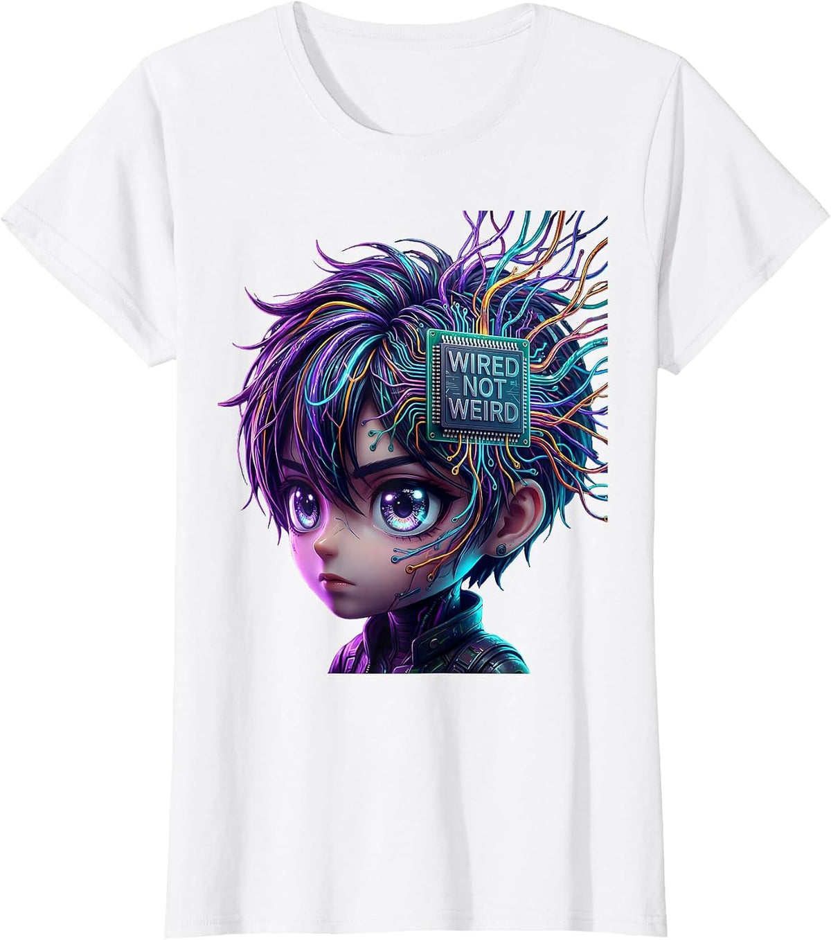 Wired Not Weird Neurodiversity Awareness Design T-Shirt - White