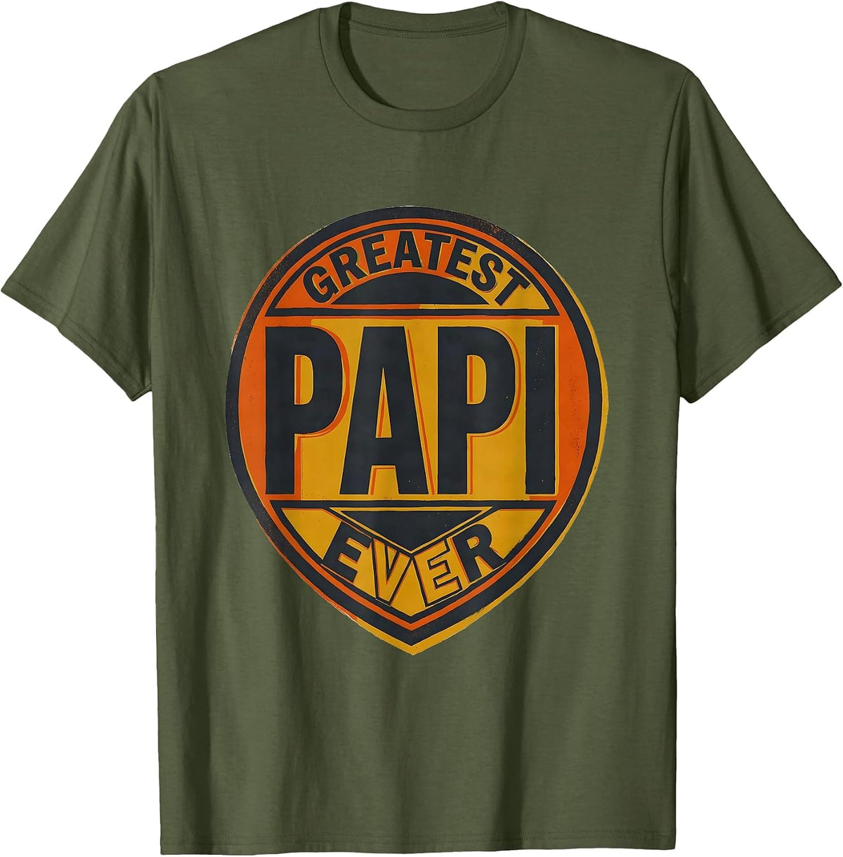 Men's Greatest Papi Ever Funny Grandpa Gift From Grandkids T-Shirt - Olive Green