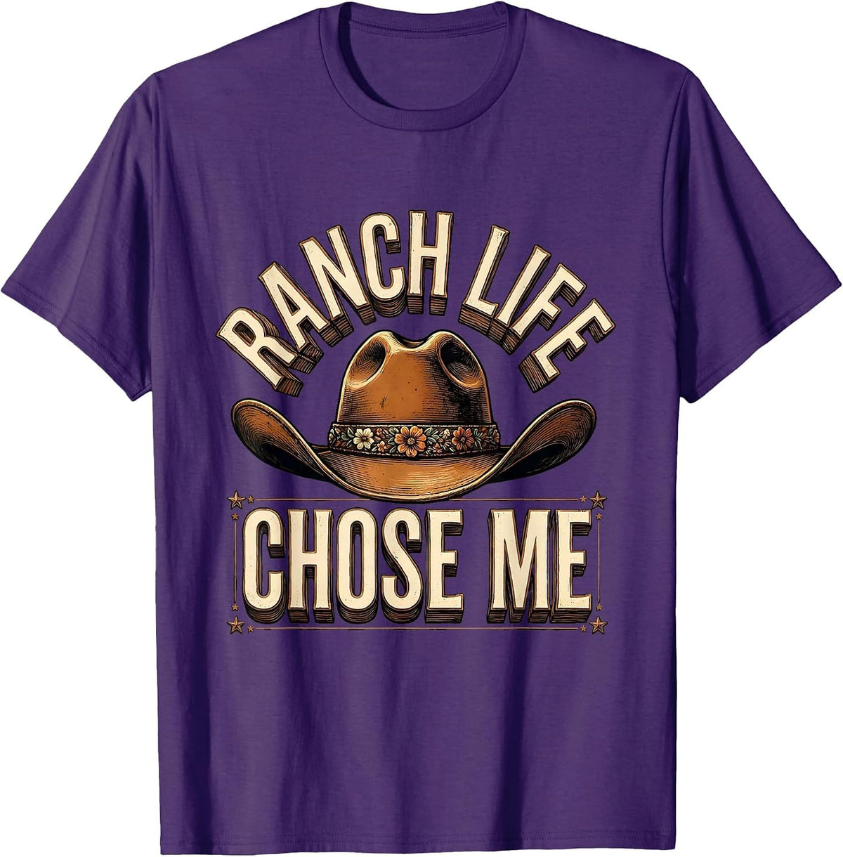 Ranch Life Chose Me Girls Western Design T-Shirt - Purple