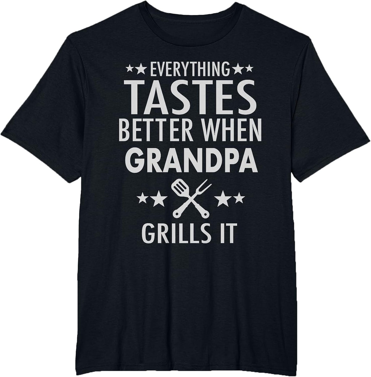 Grandpa Grills It Funny Grandpa Barbecue T-Shirt - Black
