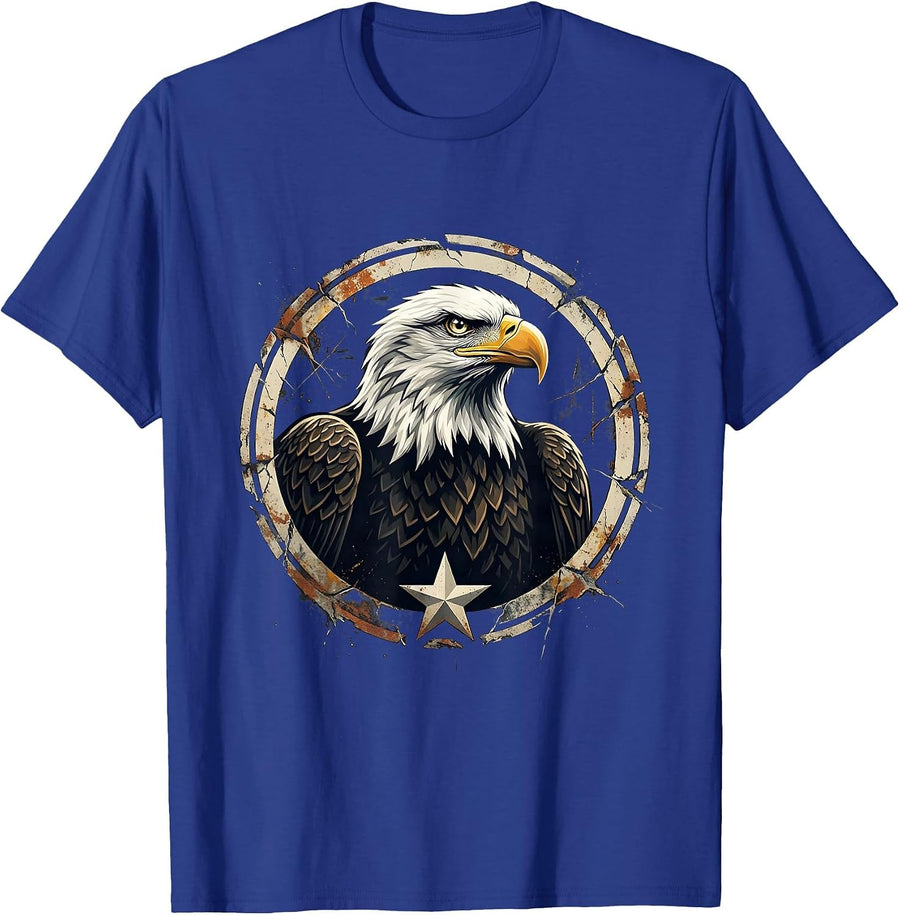Bald Eagle Distressed Eagle Fan Family Pride T-Shirt - Royal Blue