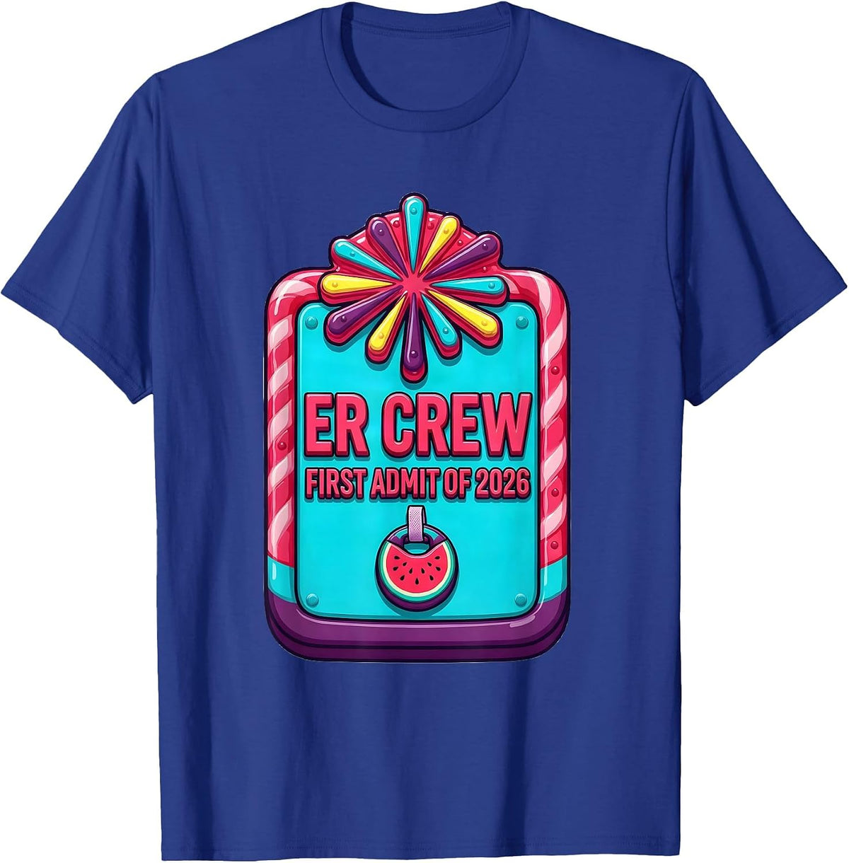 Men's ER Crew First Admit of 2026 Nurse Crew New Year Eve Party T-Shirt - Royal Blue