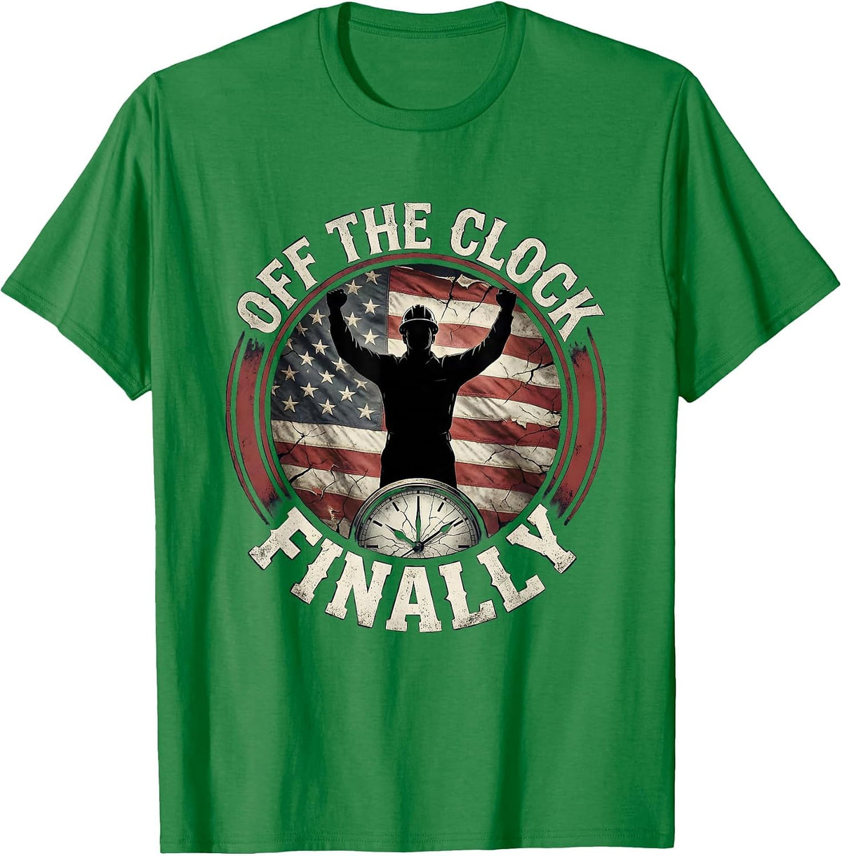 Men's Off the Clock Labor Day Happy Weekend Design T-Shirt - Kelly Green