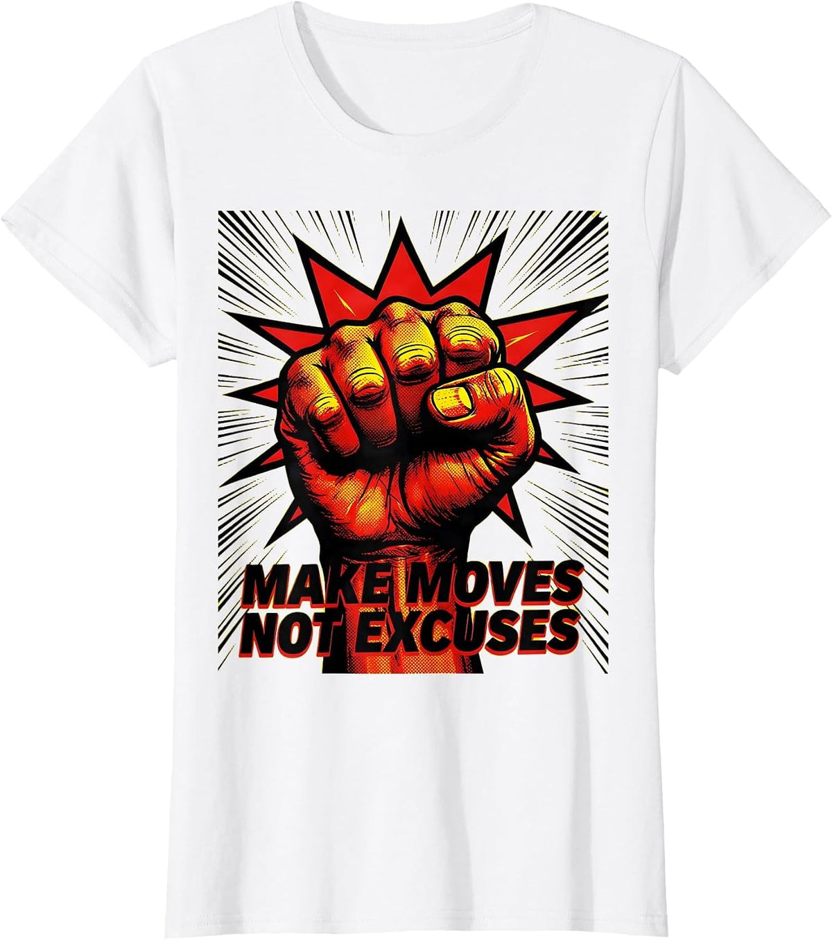 Make Moves Not Excuses Progress Over Perfection T-Shirt - White