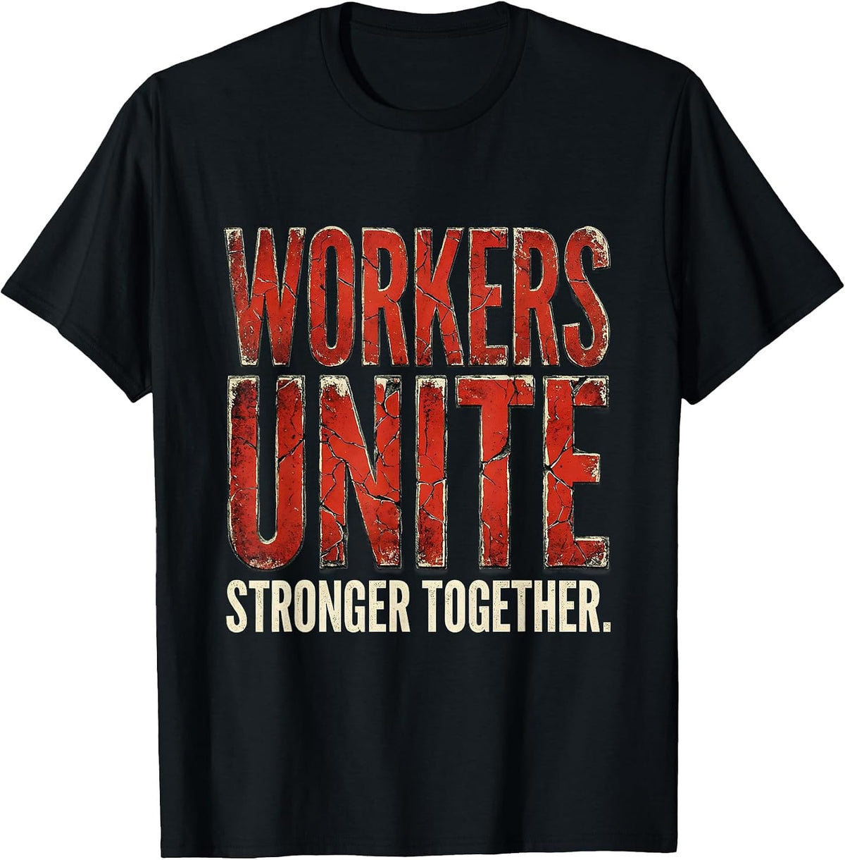 Men's Workers Unite Labor Day Solidarity Design T-Shirt - Black
