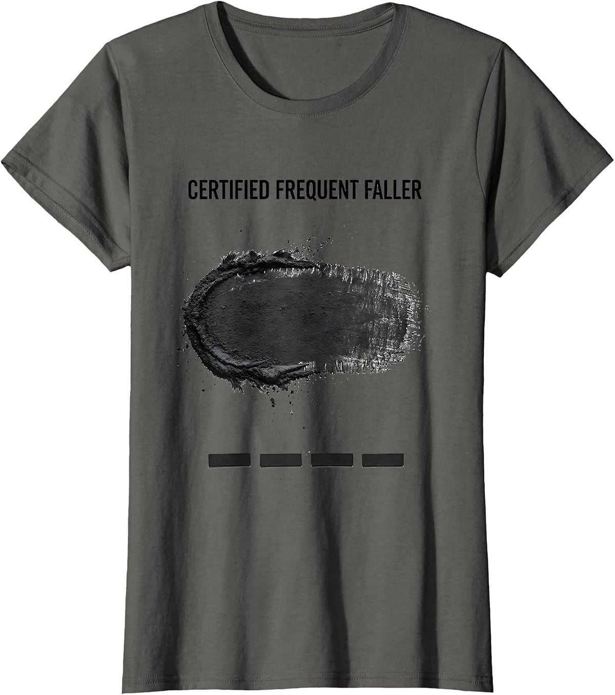 Women's Certified Frequent Faller Funny Rock Climbing Bouldering T-Shirt - Asphalt Grey