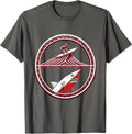Shark Silhouette Surfer Ocean Graphic Tee T-Shirt - Asphalt Grey