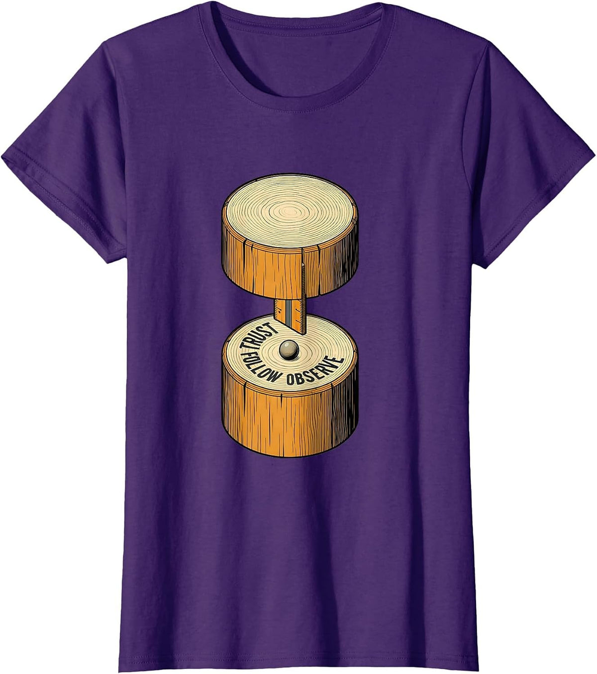 Women's Trust Follow Observe Montessori Teacher Philosophy Pride T-Shirt - Purple