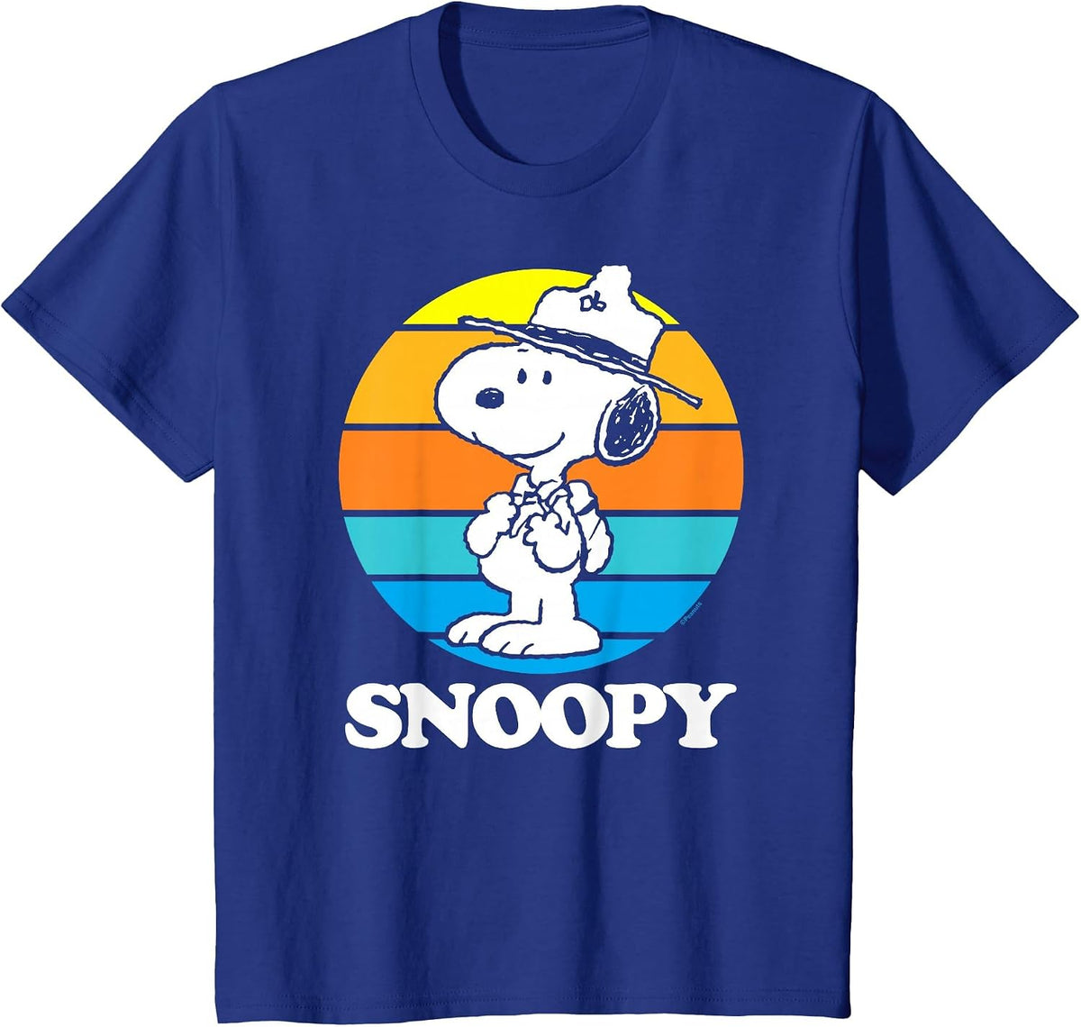 Peanuts - Snoopy Beagle Scout Sunset T-Shirt - Royal Blue