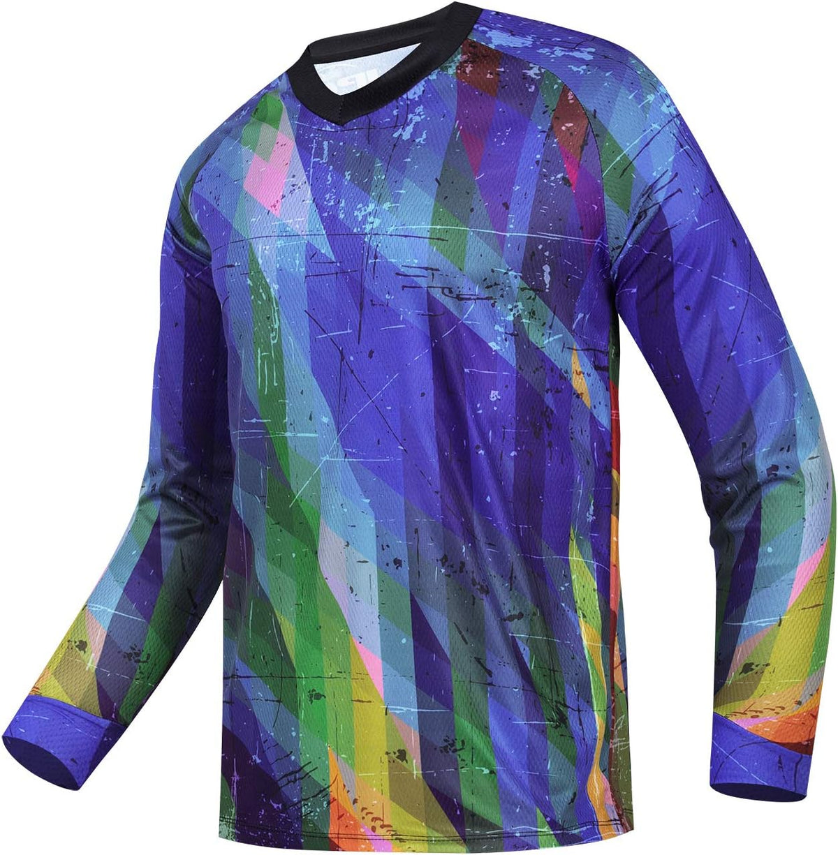 JPOJPO Men's Cycling Jersey MTB T Shirt Long Sleeve Youth Off-Road Motorcycle Jersey Bicycle Clothes Anti-UV - Color 13