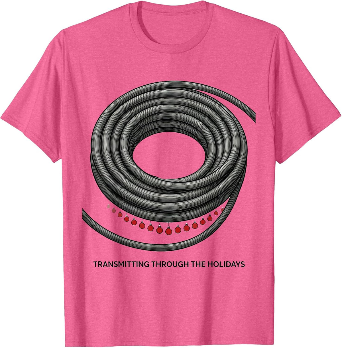 Transmitting Through The Holidays Funny Sonographer T-Shirt - Pink Heather